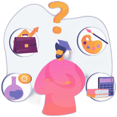 Illustration of a person weighing different career paths